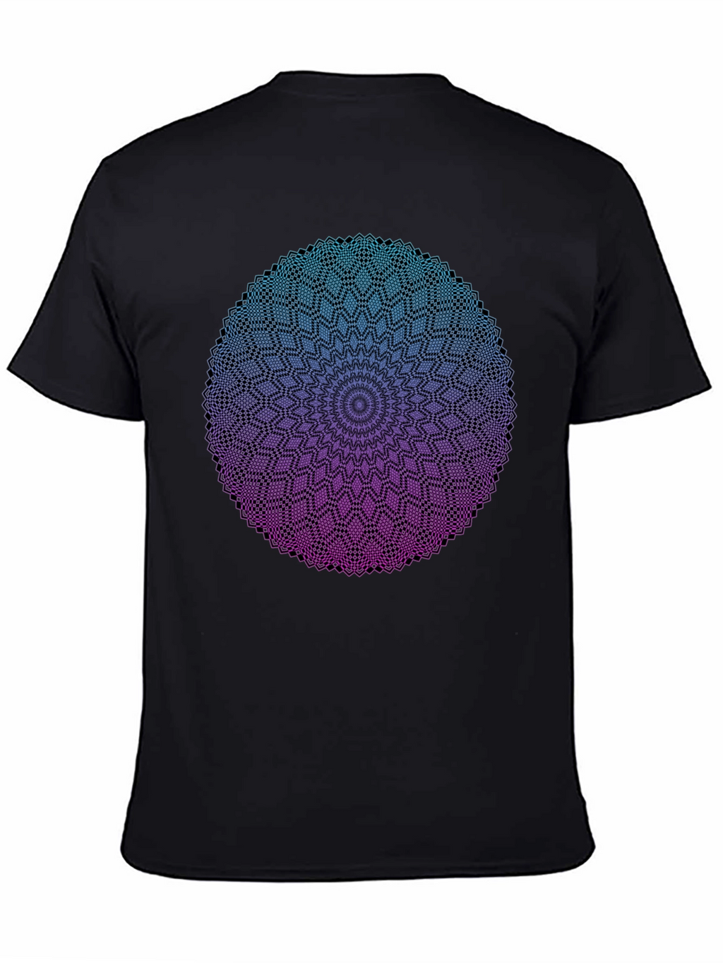 Mandala Ombre Graphic Tee - Modern Geometric Design