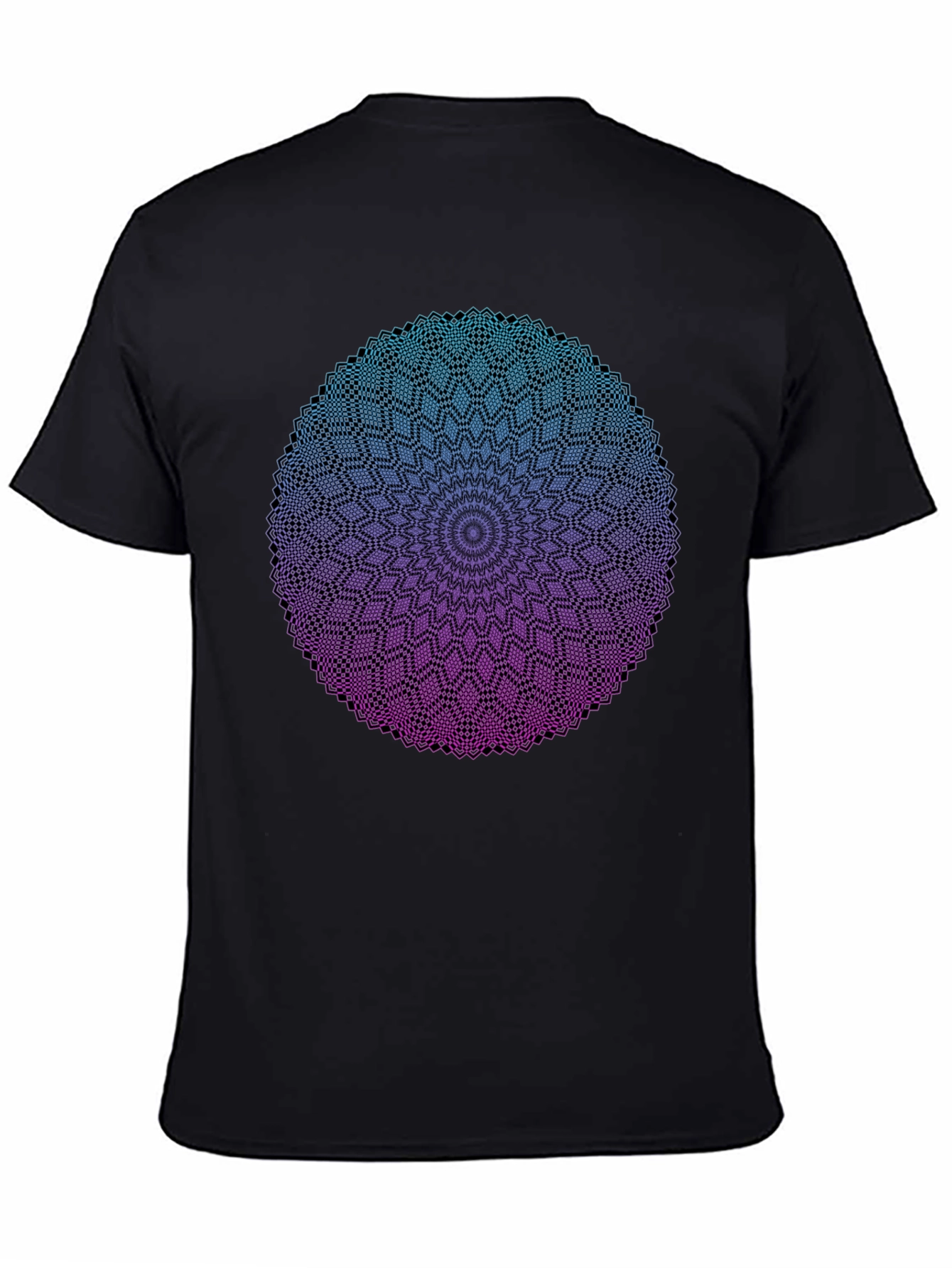 Mandala Ombre Graphic Tee - Modern Geometric Design