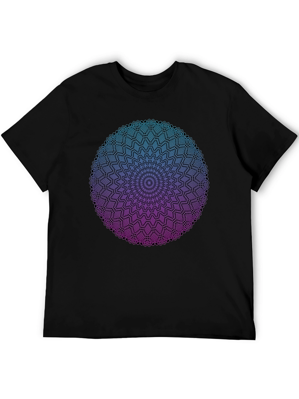 Mandala Ombre Graphic Tee - Modern Geometric Design