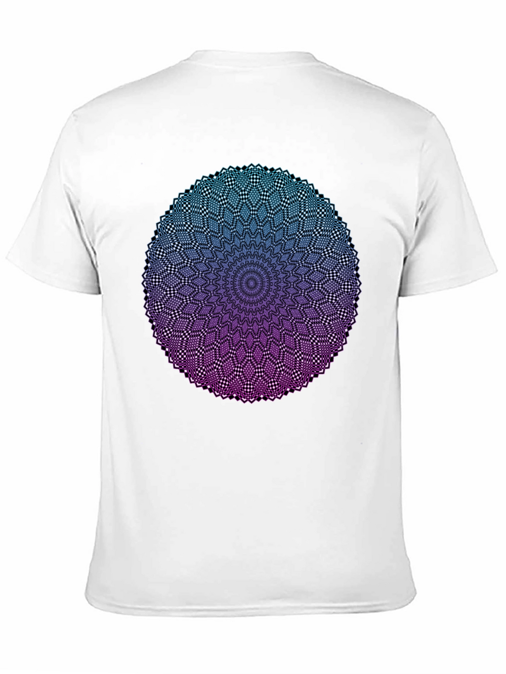 Mandala Ombre Graphic Tee - Modern Geometric Design