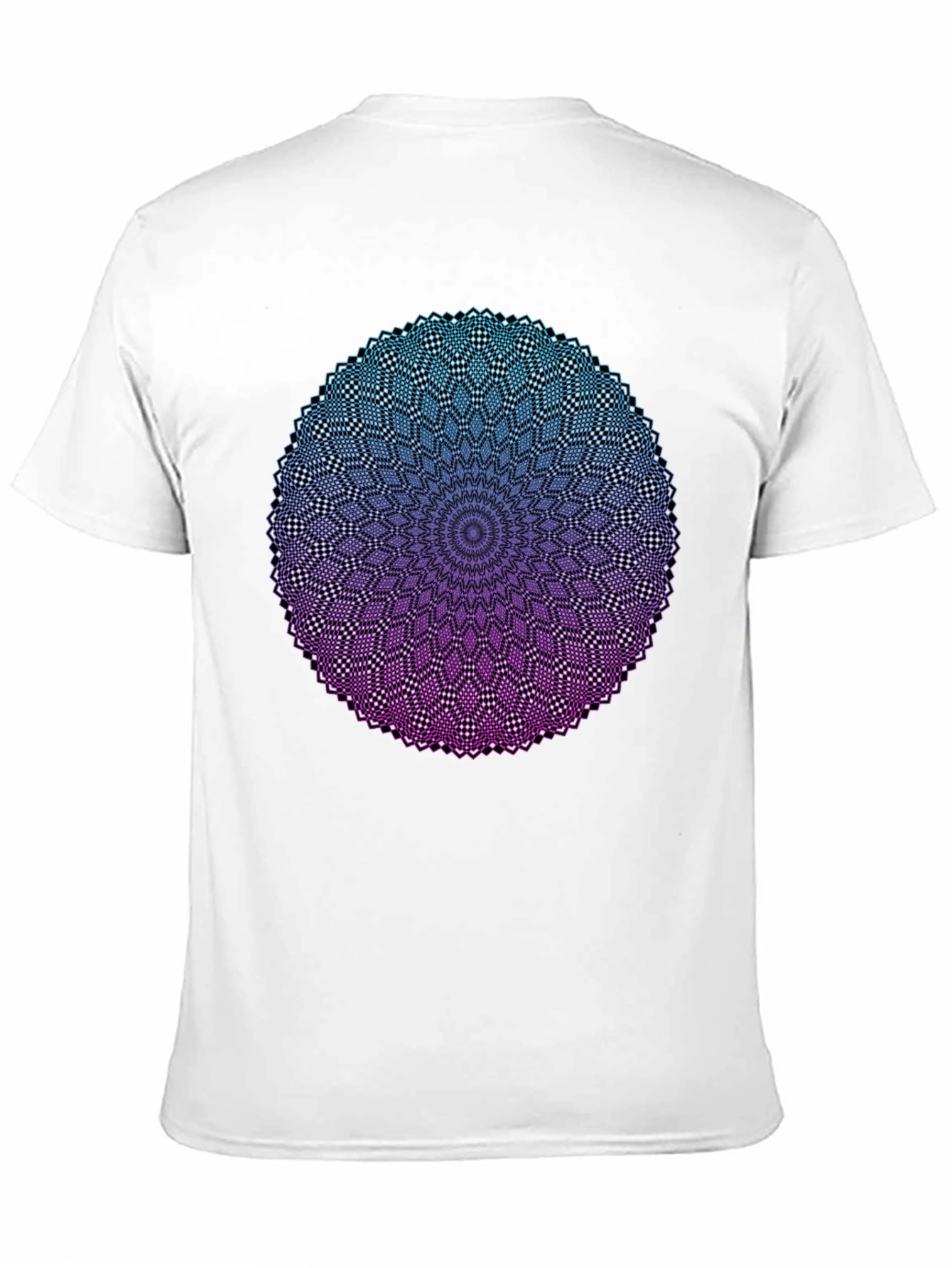 Mandala Ombre Graphic Tee - Modern Geometric Design