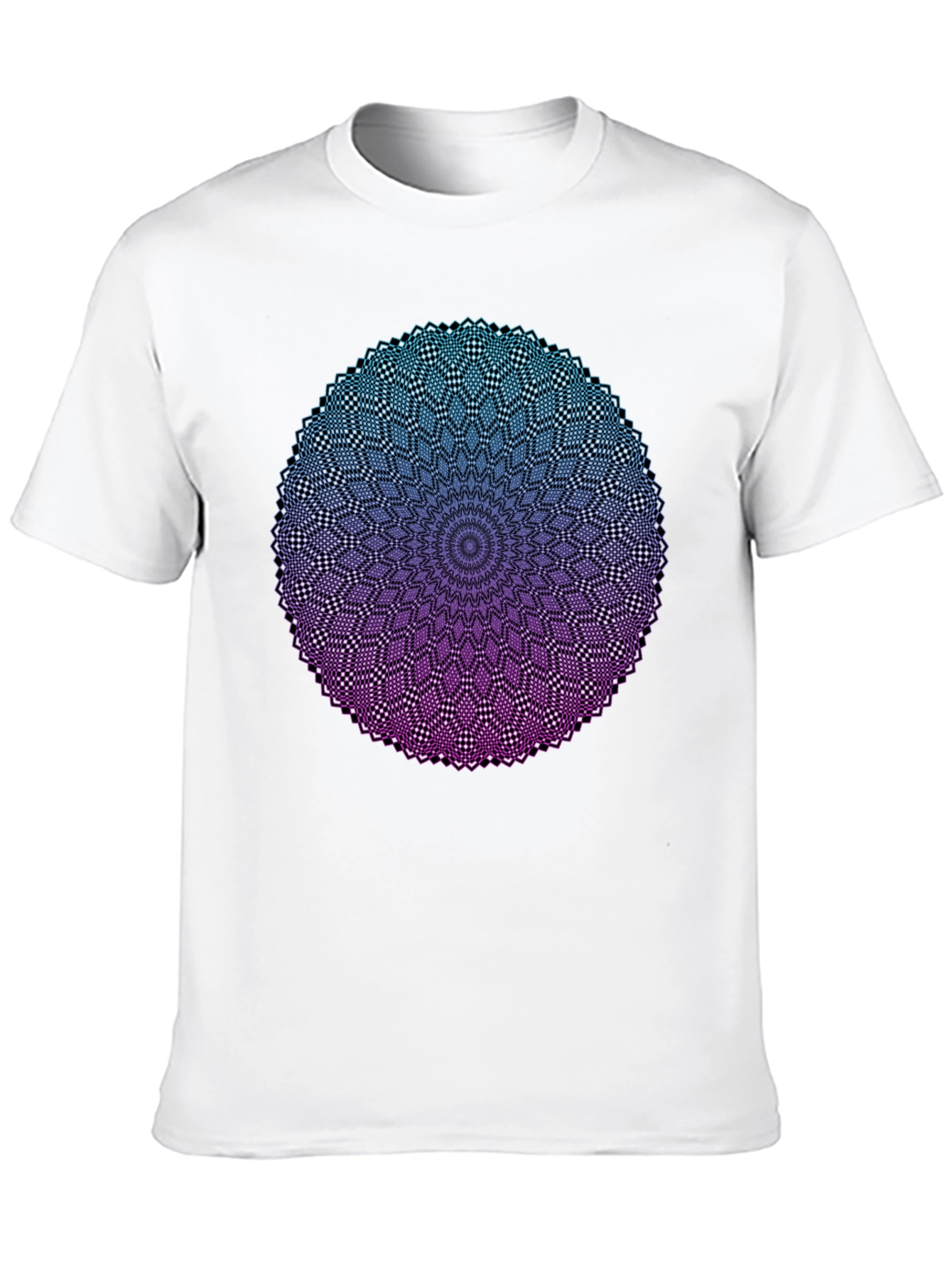 Mandala Ombre Graphic Tee - Modern Geometric Design