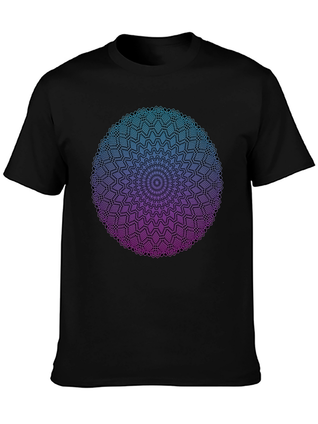 Mandala Ombre Graphic Tee - Modern Geometric Design