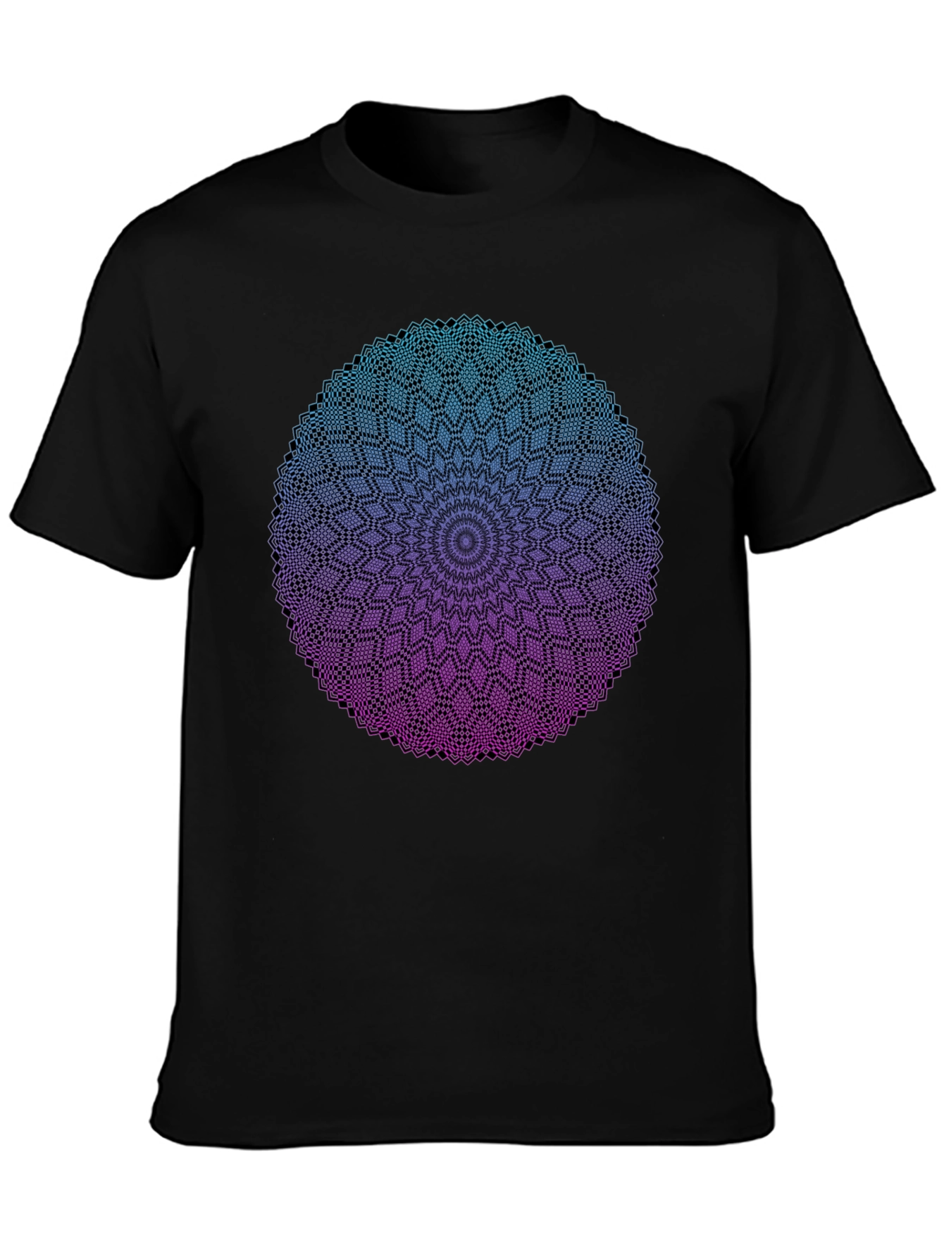 Mandala Ombre Graphic Tee - Modern Geometric Design