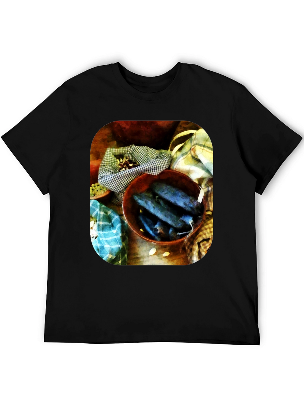 Mens T-Shirt with Unique Produce Still Life Art