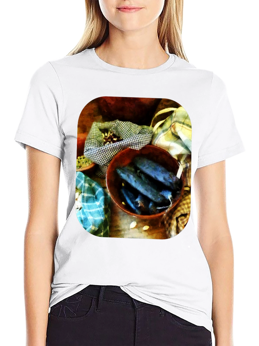 Mens T-Shirt with Unique Produce Still Life Art