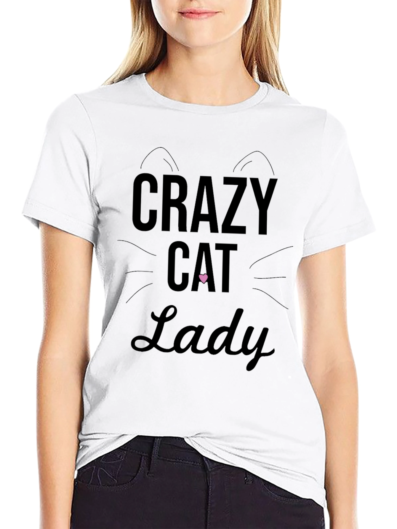Crazy Cat Lady Graphic Tee - Black