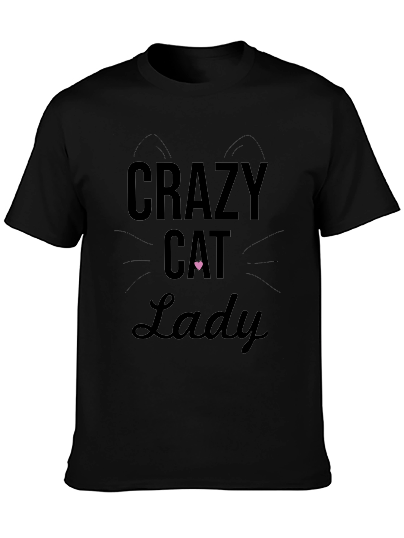 Crazy Cat Lady Graphic Tee - Black