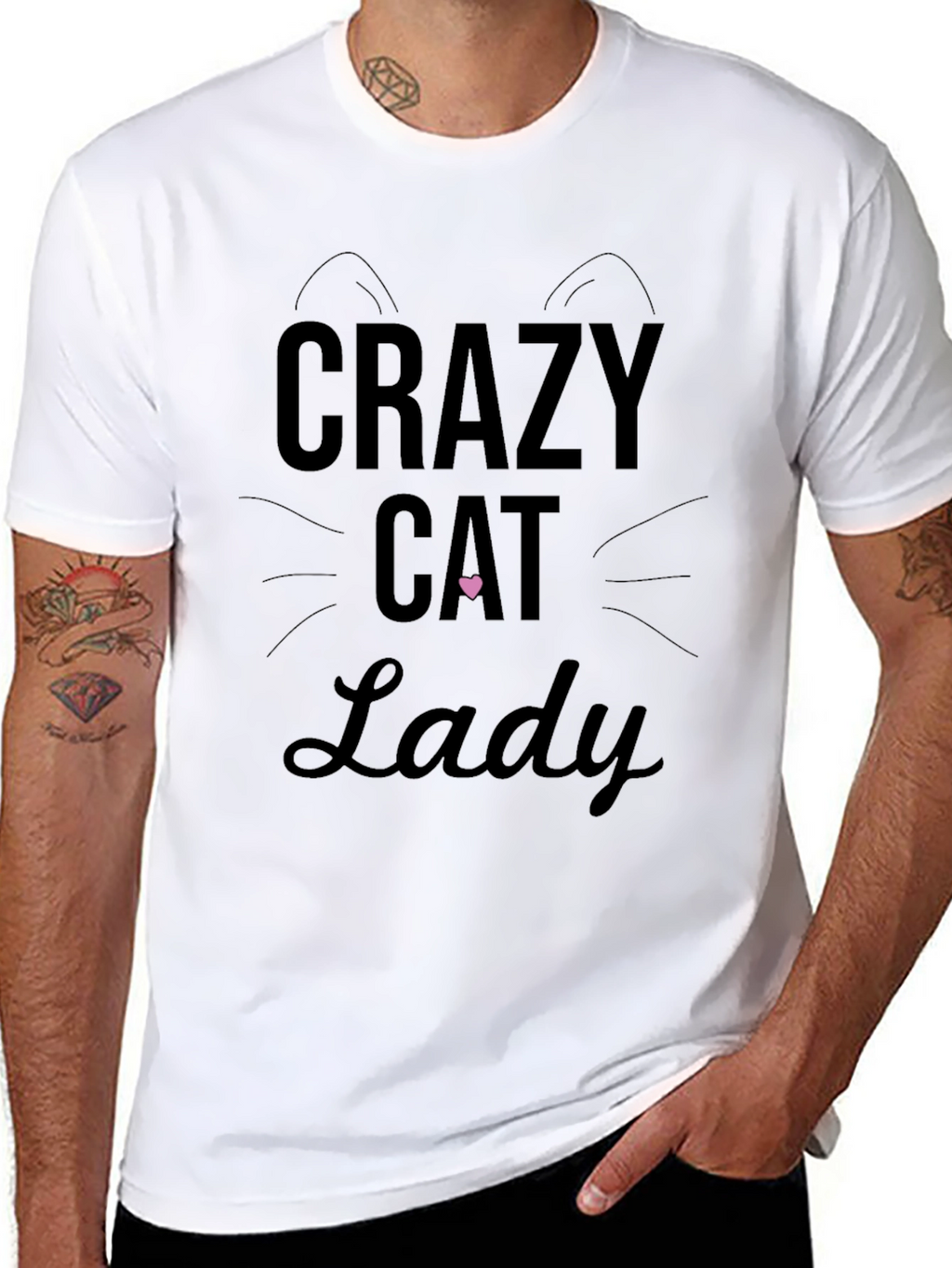 Crazy Cat Lady Graphic Tee - Black