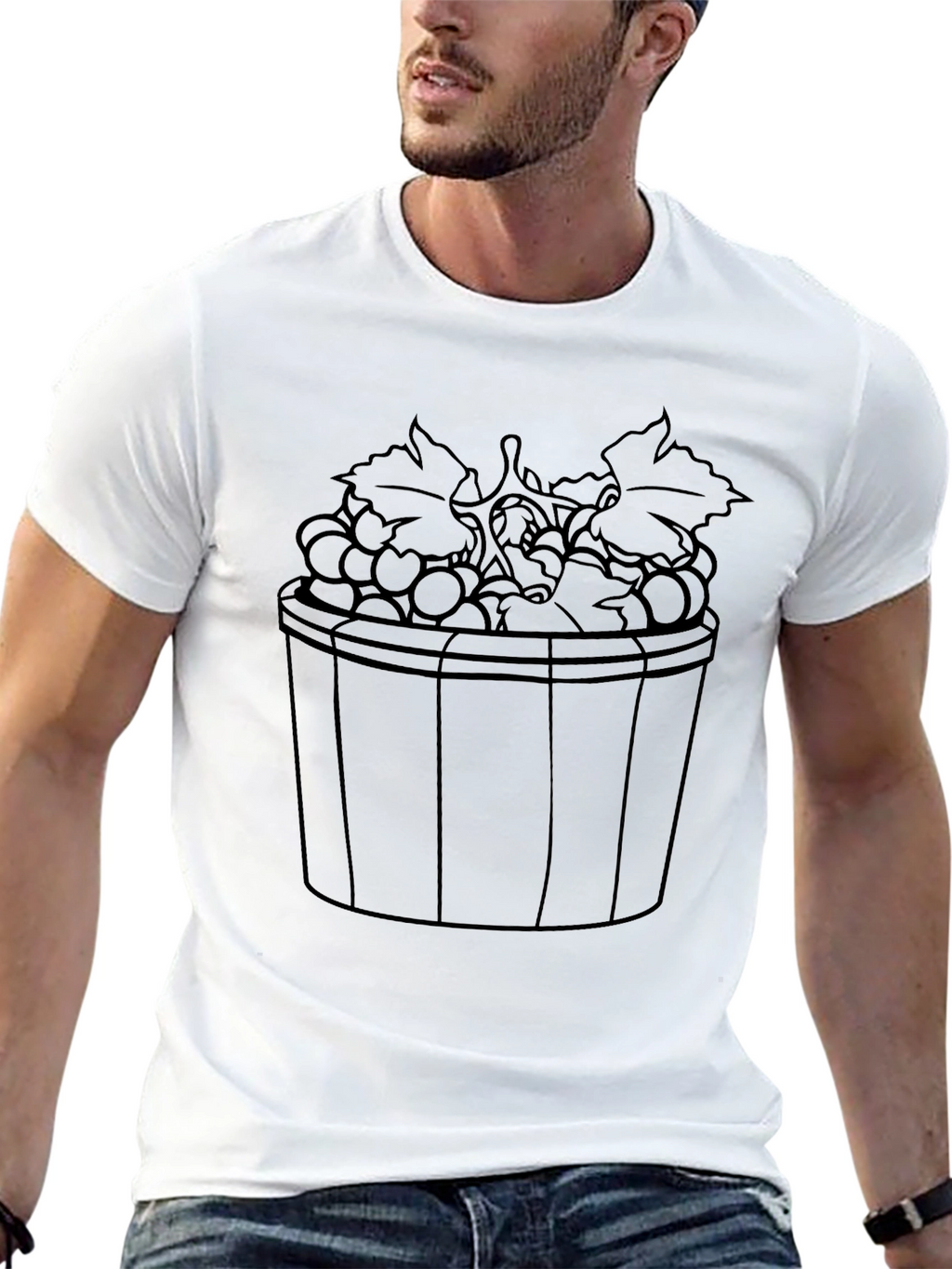 Grapes in Basket Graphic T-Shirt