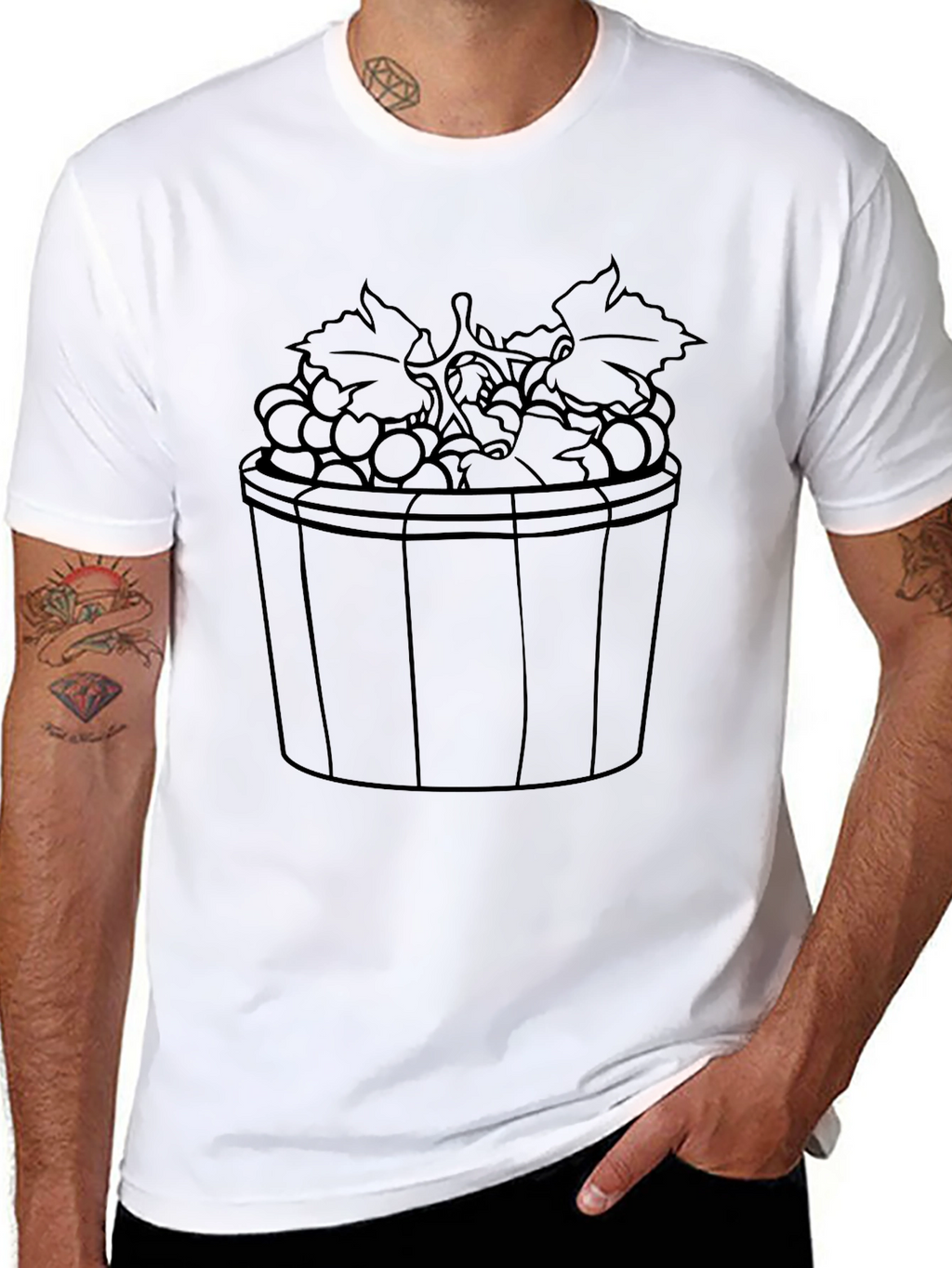 Grapes in Basket Graphic T-Shirt