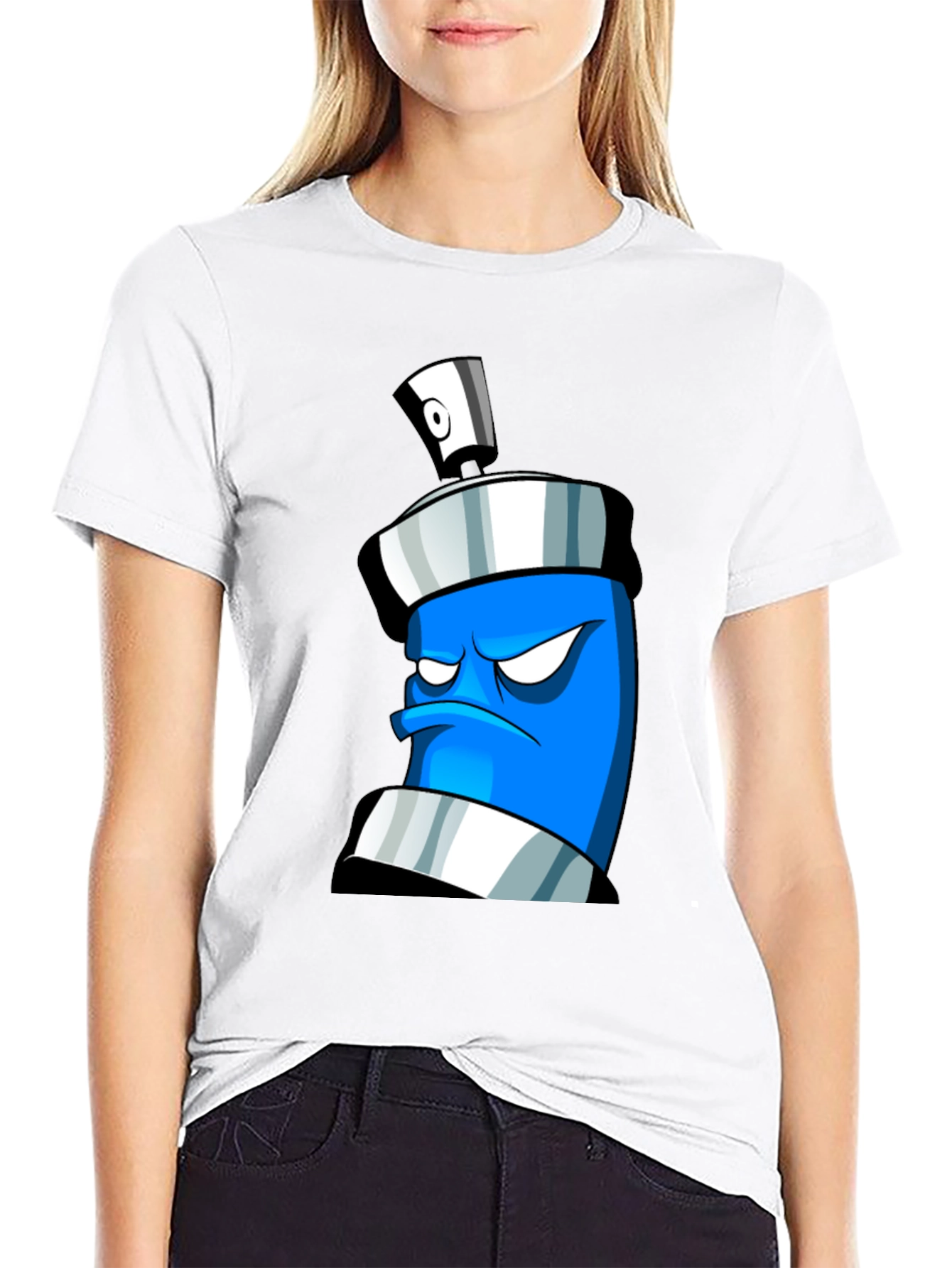 Angry Spray Can Graphic T-Shirt