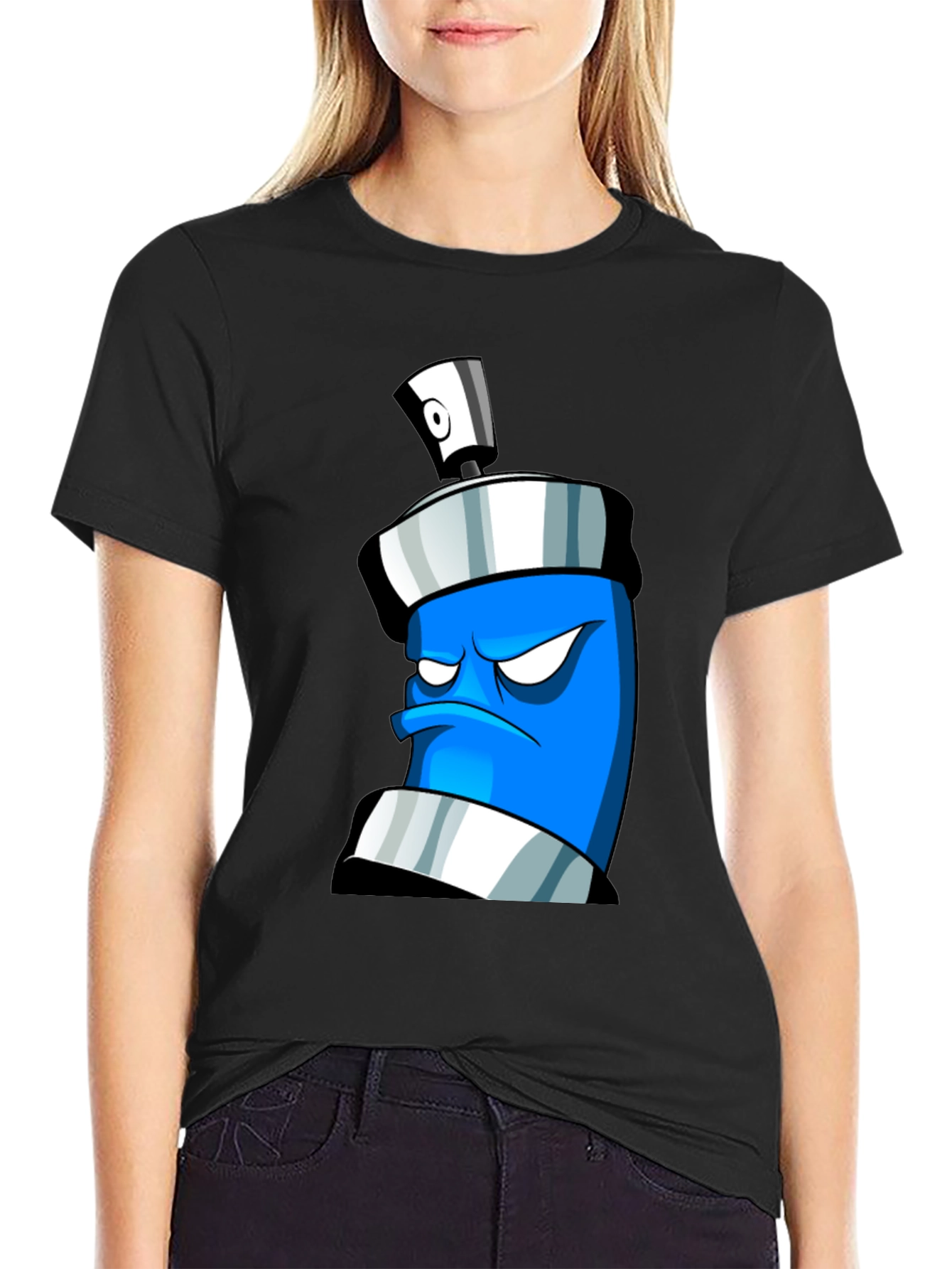 Angry Spray Can Graphic T-Shirt