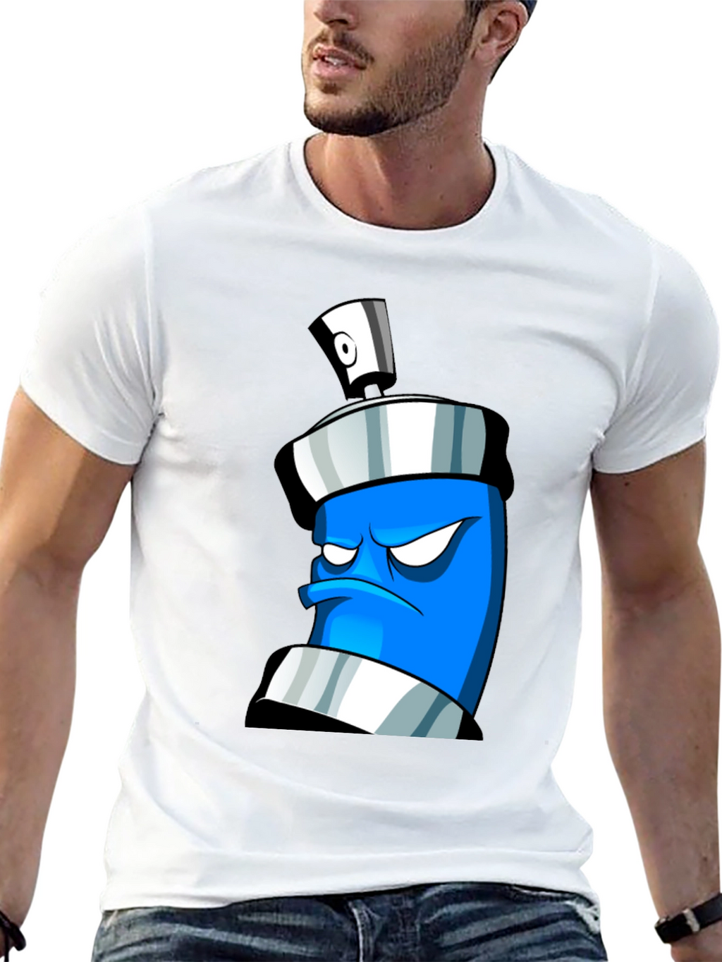 Angry Spray Can Graphic T-Shirt