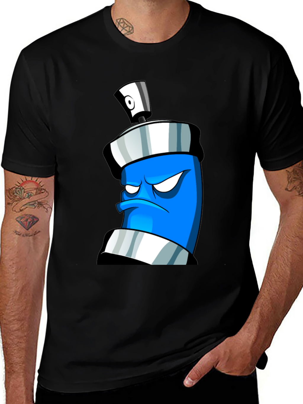 Angry Spray Can Graphic T-Shirt