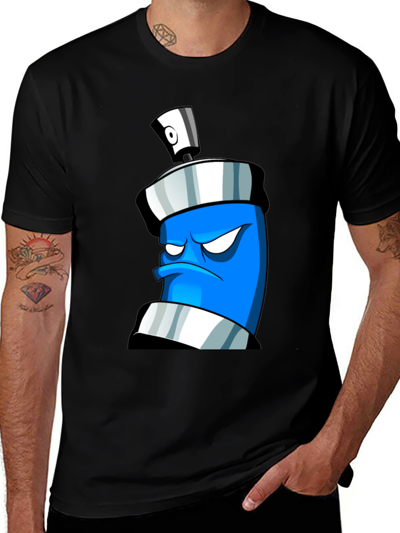 Angry Spray Can Graphic T-Shirt