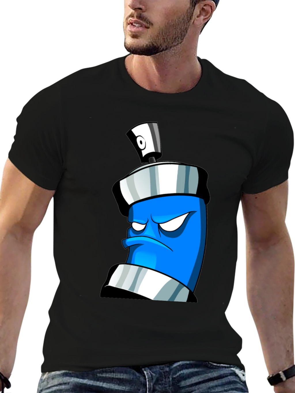 Angry Spray Can Graphic T-Shirt