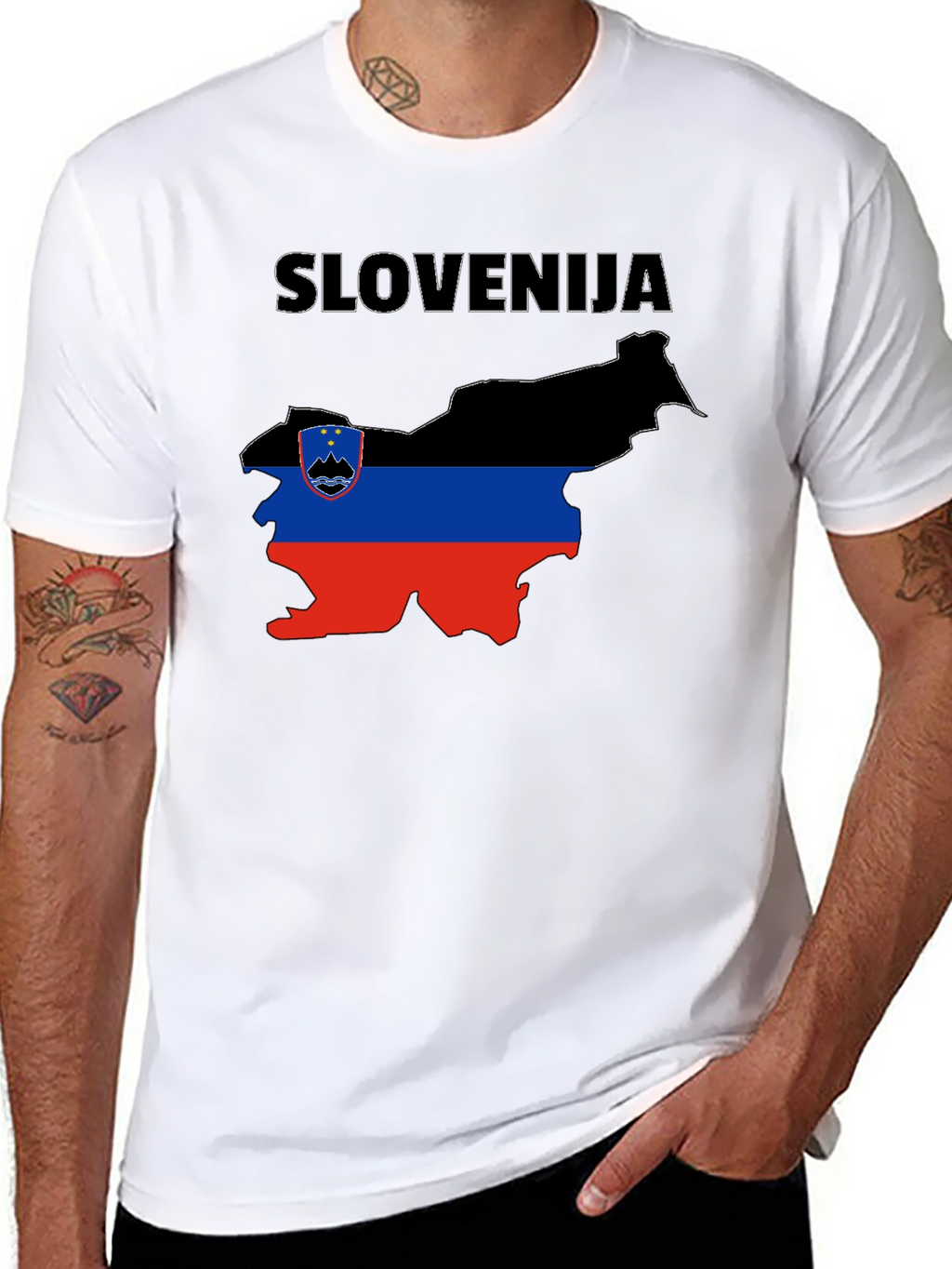 Slovenia Flag Map T-Shirt