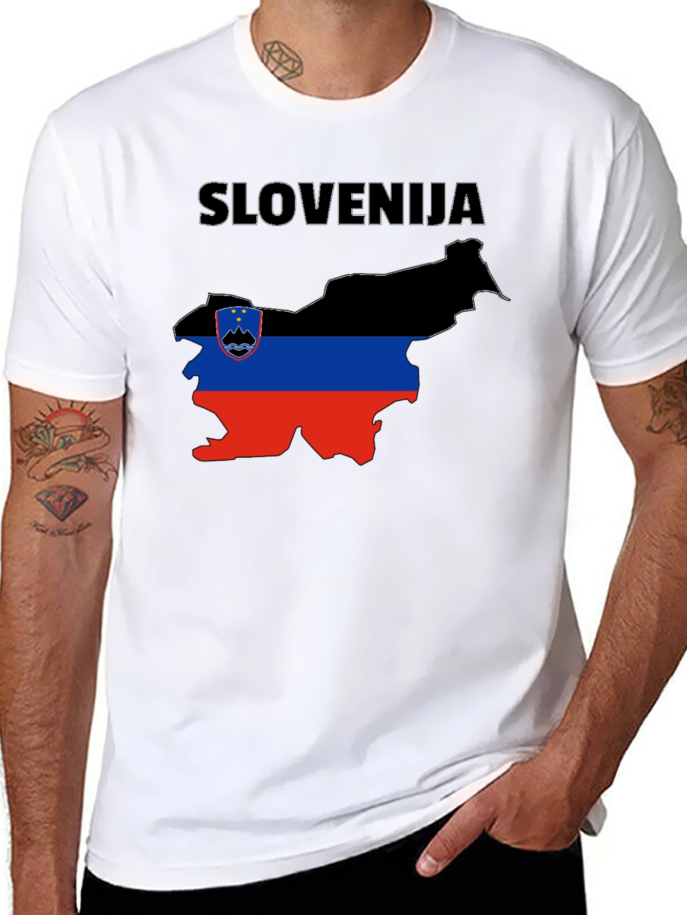 Slovenia Flag Map T-Shirt