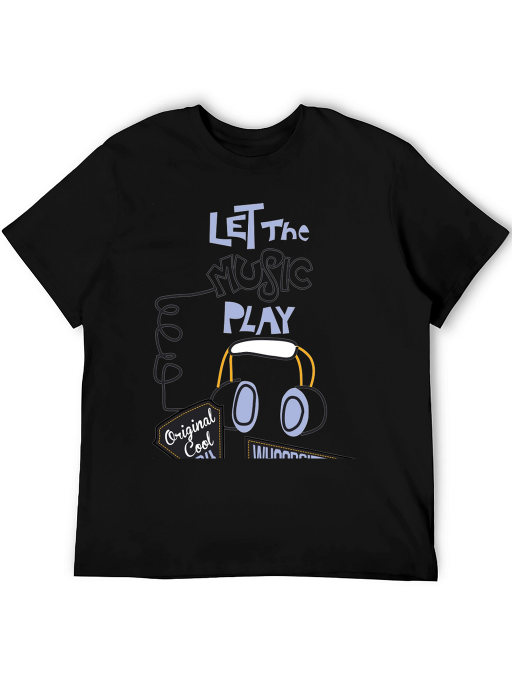 Let the Music Play Black Graphic Tee