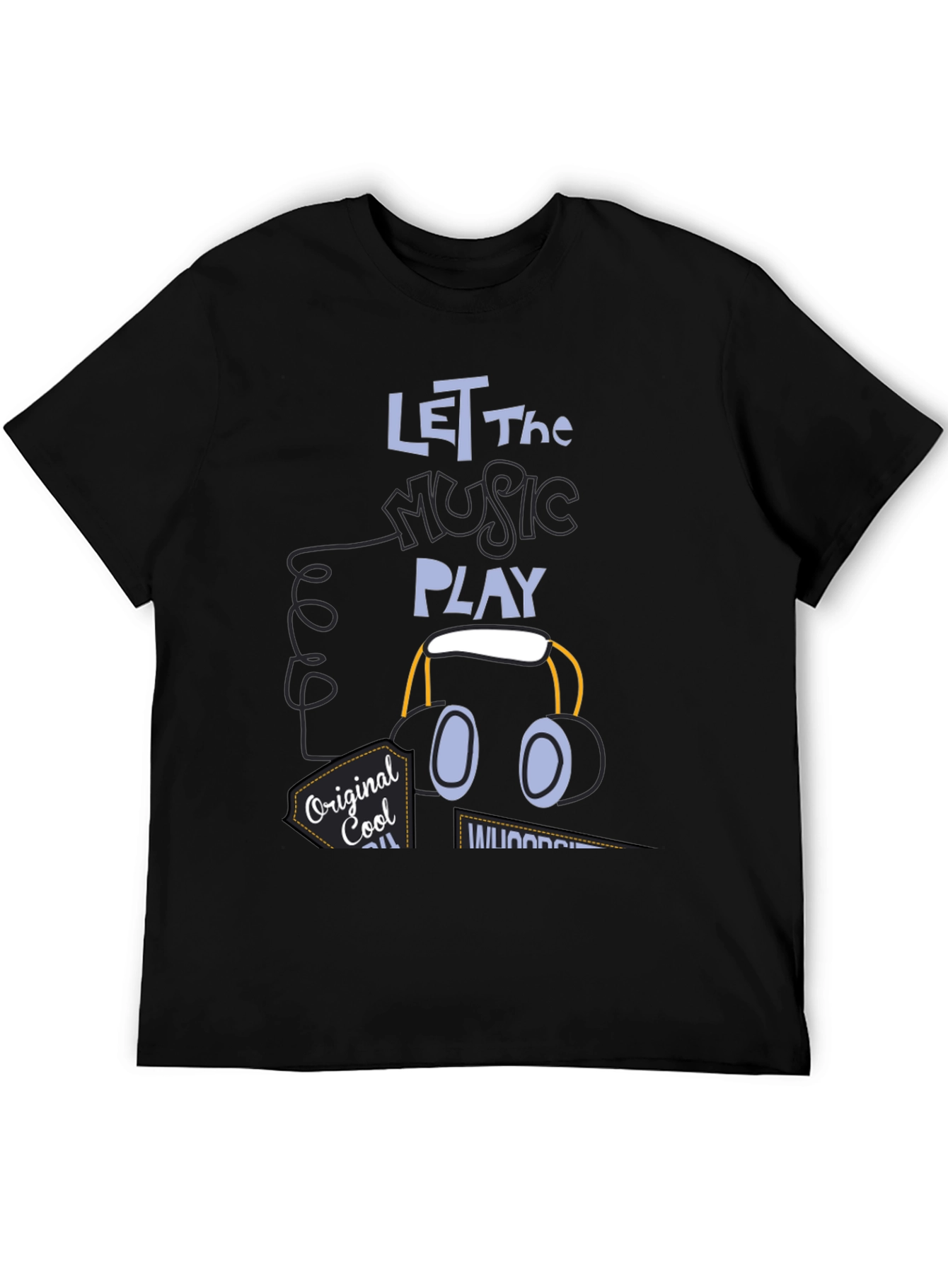 Let the Music Play Black Graphic Tee