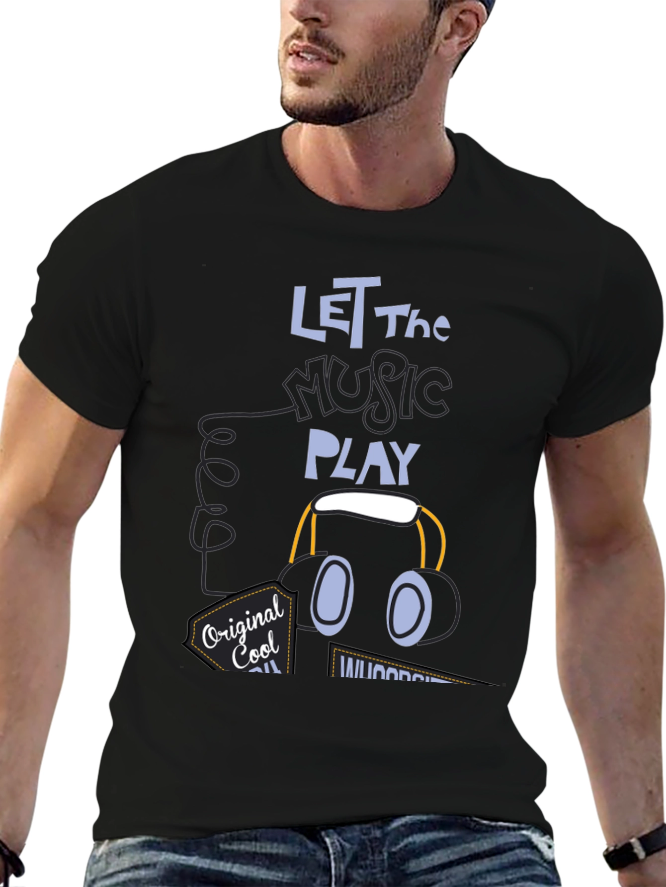 Let the Music Play Black Graphic Tee