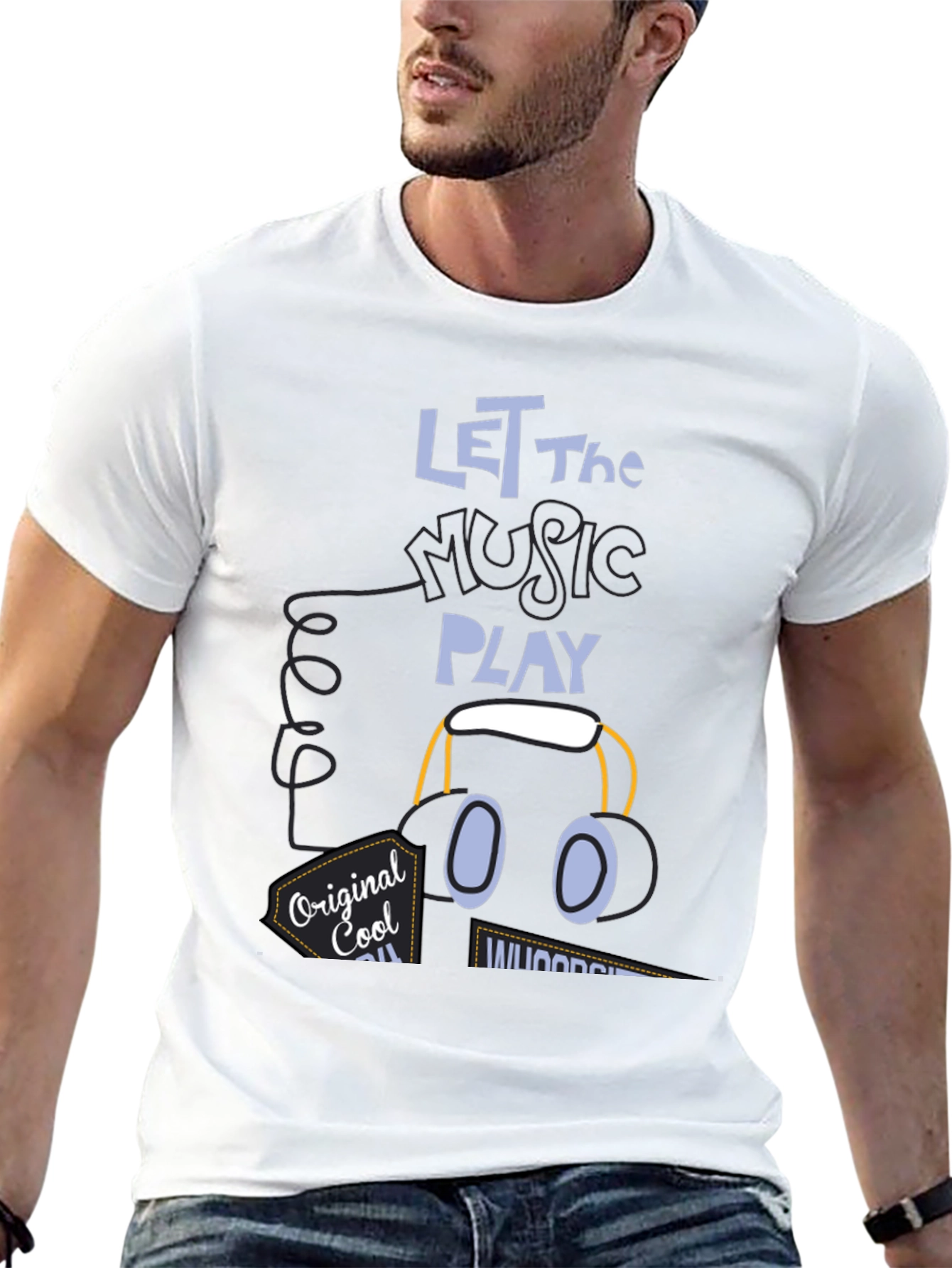 Let the Music Play Black Graphic Tee