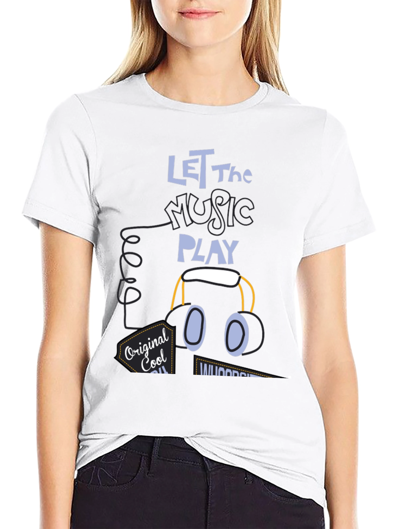 Let the Music Play Black Graphic Tee