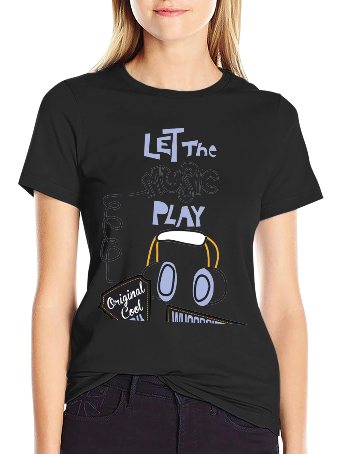 Let the Music Play Black Graphic Tee