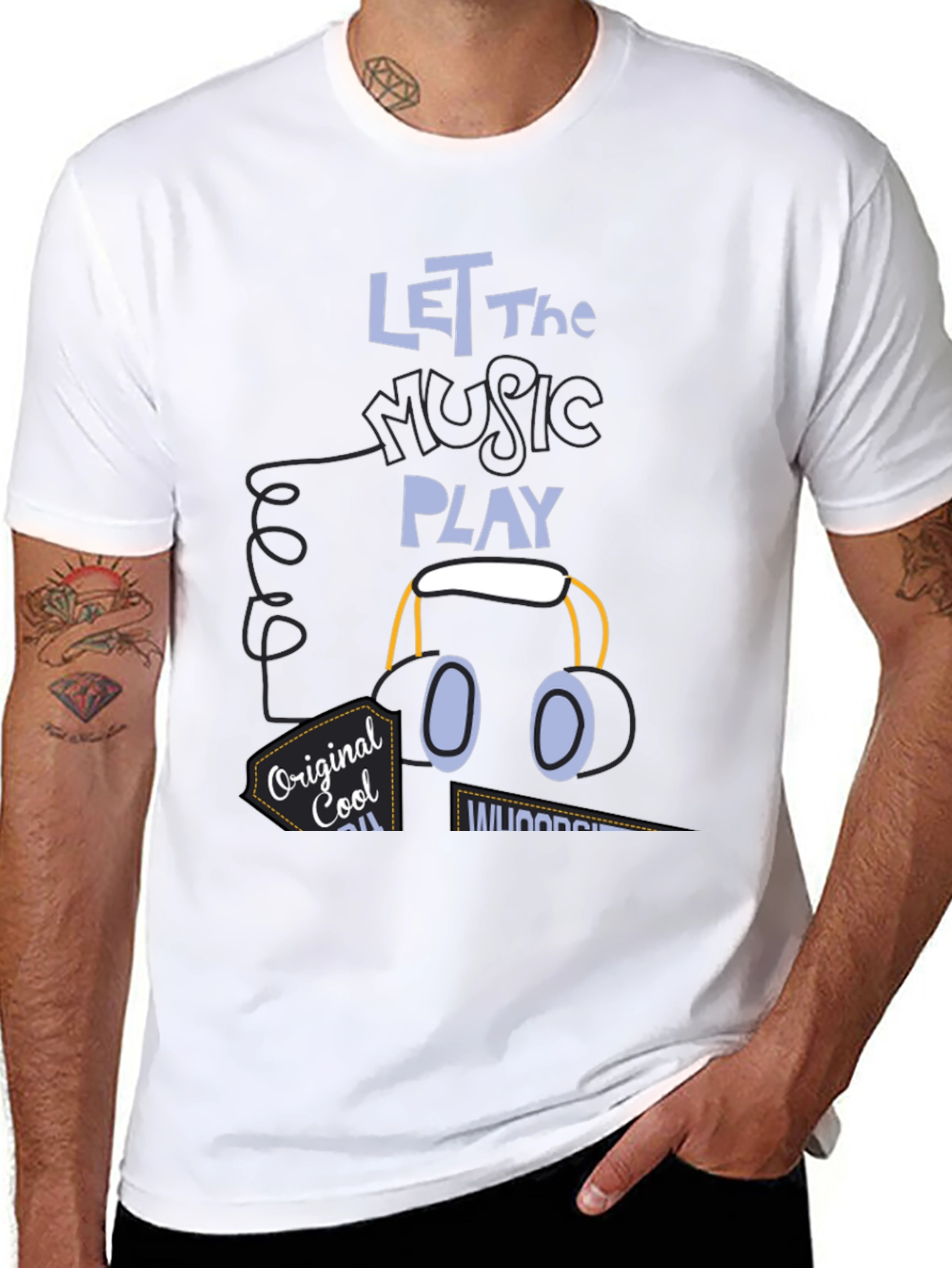 Let the Music Play Black Graphic Tee