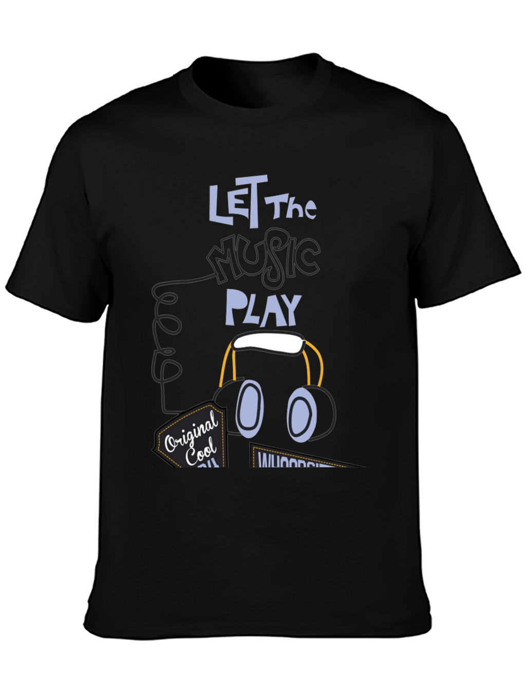 Let the Music Play Black Graphic Tee