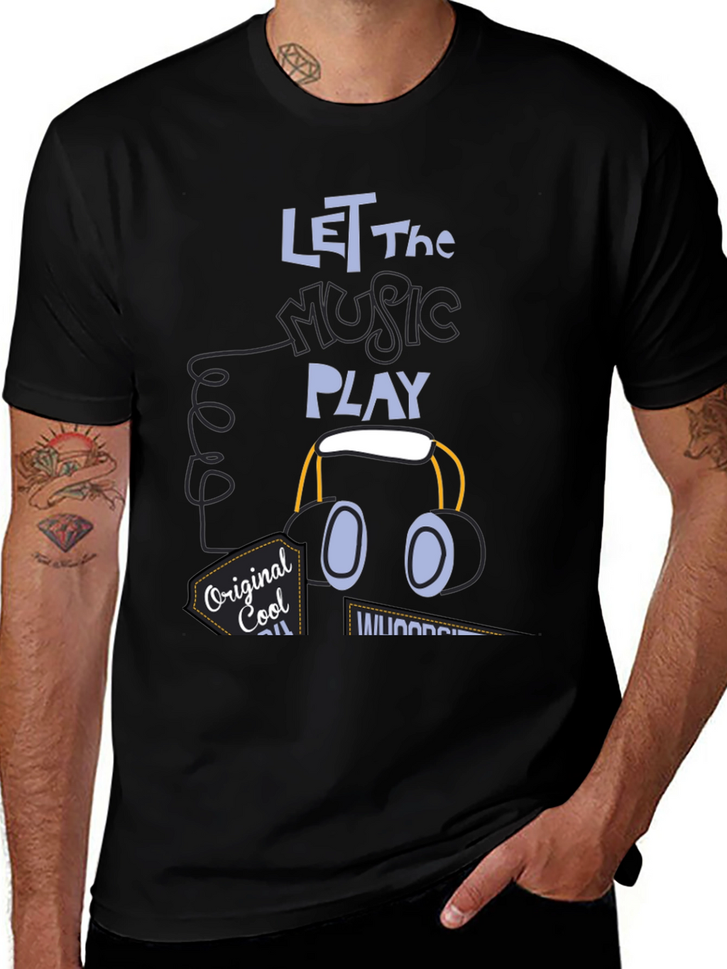 Let the Music Play Black Graphic Tee