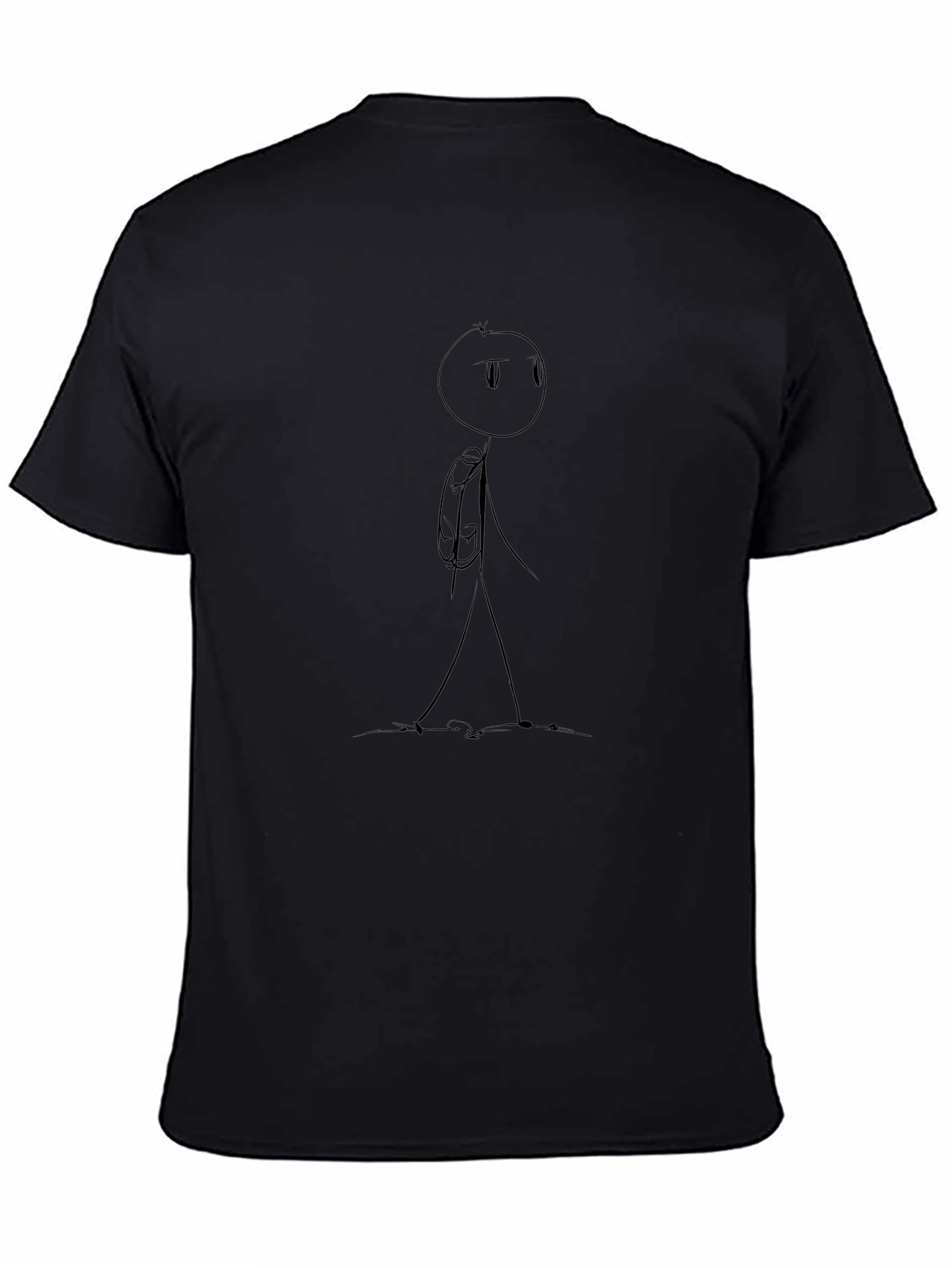 Stick Figure Traveler Black T-Shirt