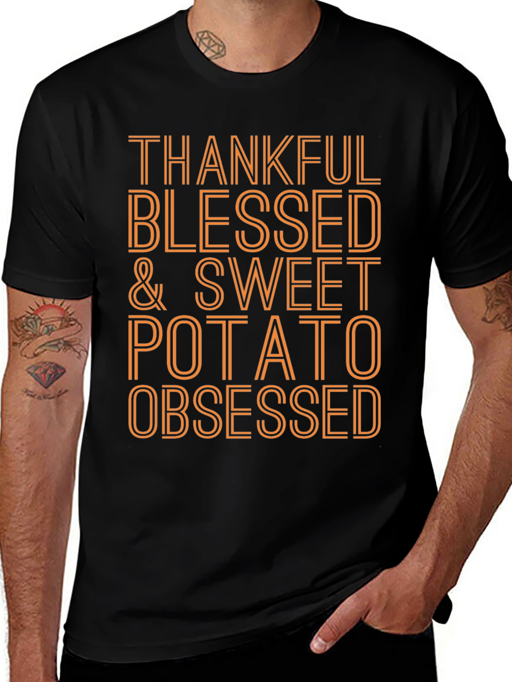 Thankful Blessed & Sweet Potato Obsessed T-Shirt