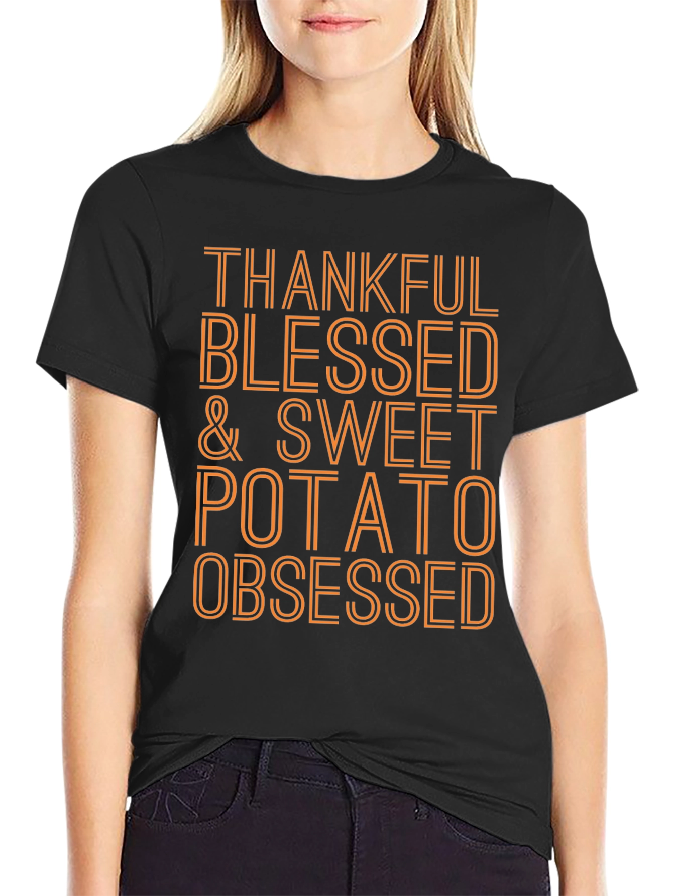 Thankful Blessed & Sweet Potato Obsessed T-Shirt