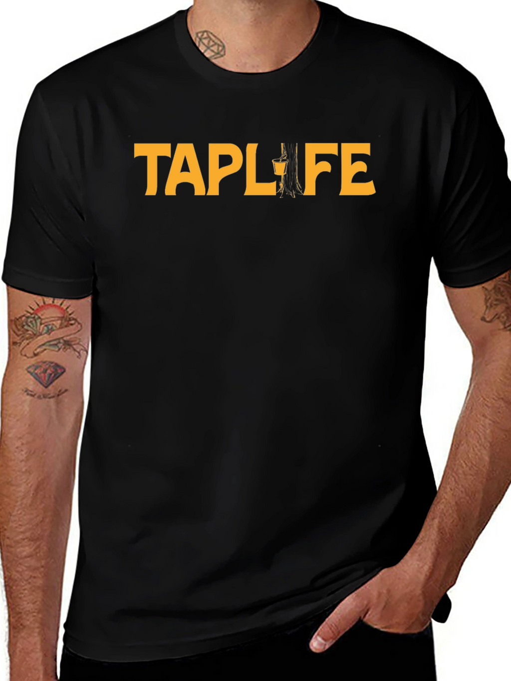 TAPLIFE Graphic Tee - Black Short Sleeve Shirt