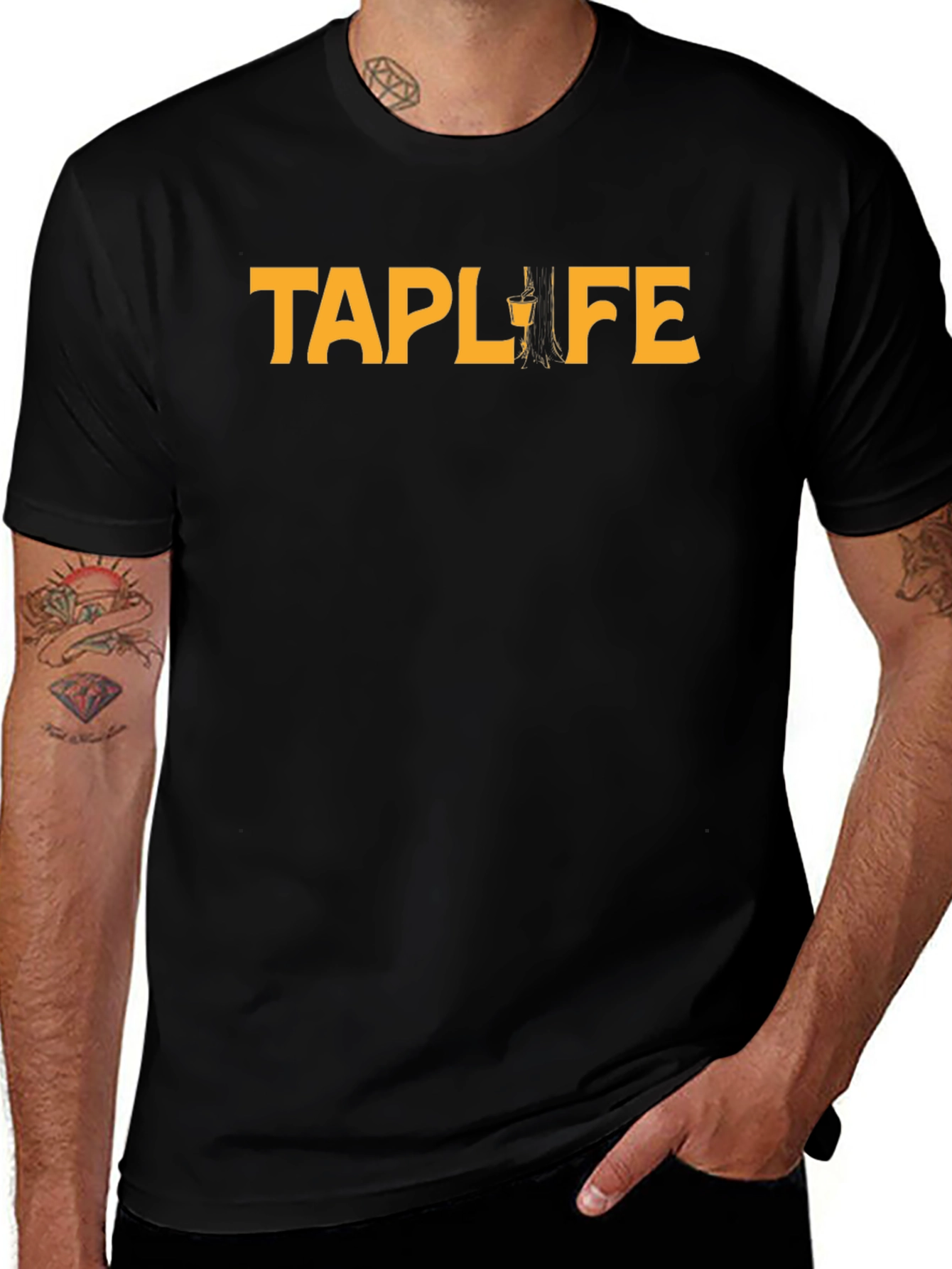 TAPLIFE Graphic Tee - Black Short Sleeve Shirt