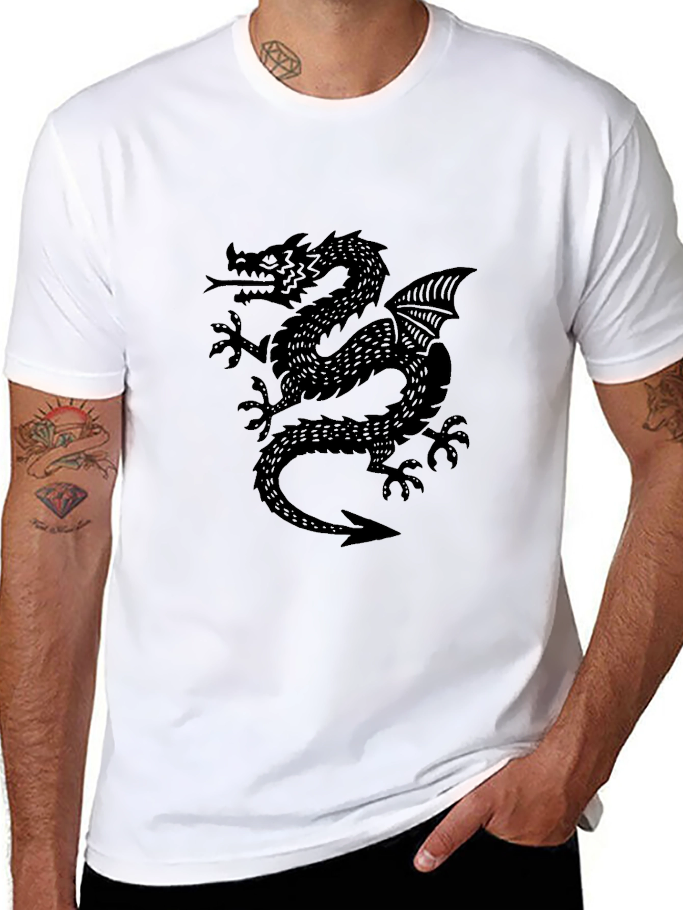 Black Dragon Graphic Tee - Mens Short Sleeve Shirt
