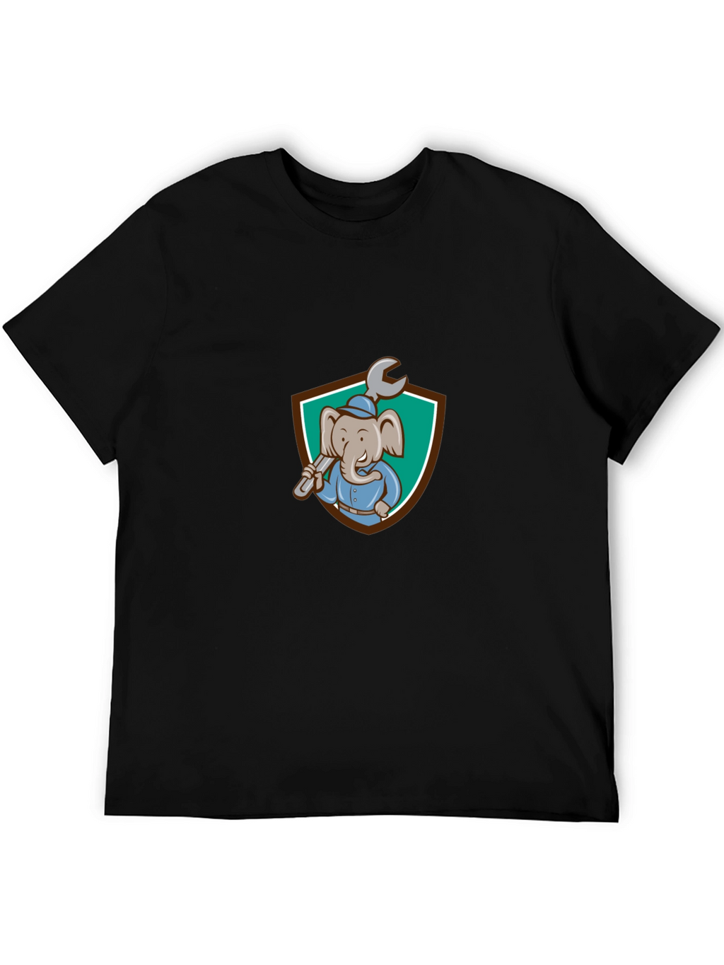 Elephant Mechanic T-Shirt - Cartoon Graphic Tee