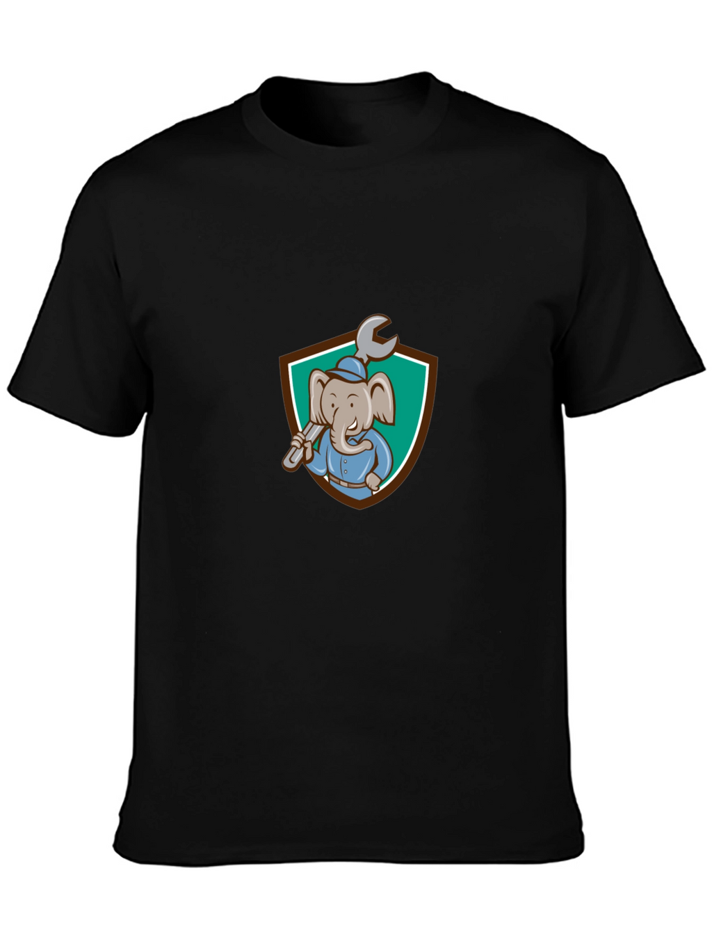 Elephant Mechanic T-Shirt - Cartoon Graphic Tee