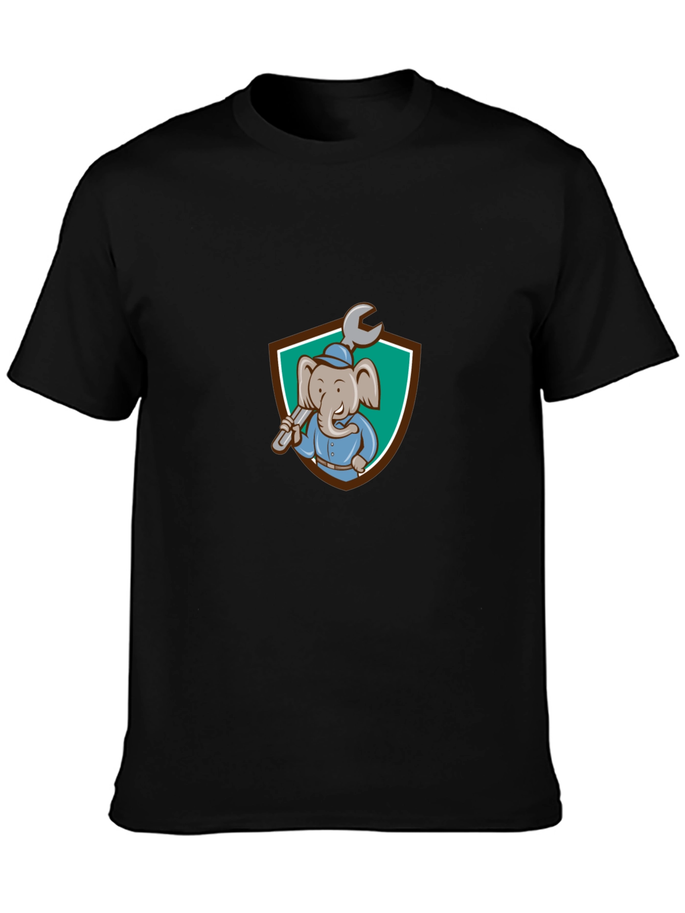 Elephant Mechanic T-Shirt - Cartoon Graphic Tee
