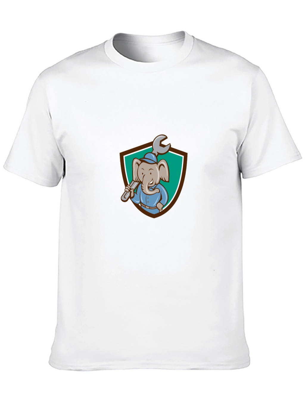 Elephant Mechanic T-Shirt - Cartoon Graphic Tee