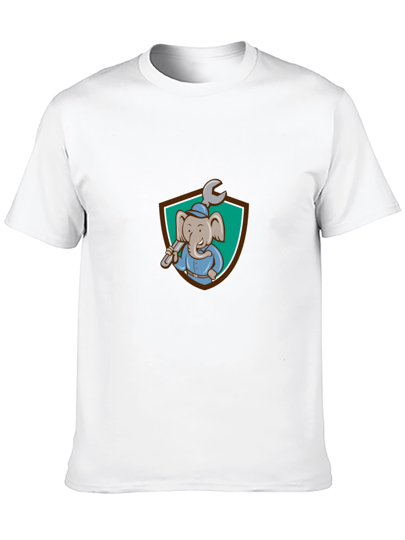 Elephant Mechanic T-Shirt - Cartoon Graphic Tee