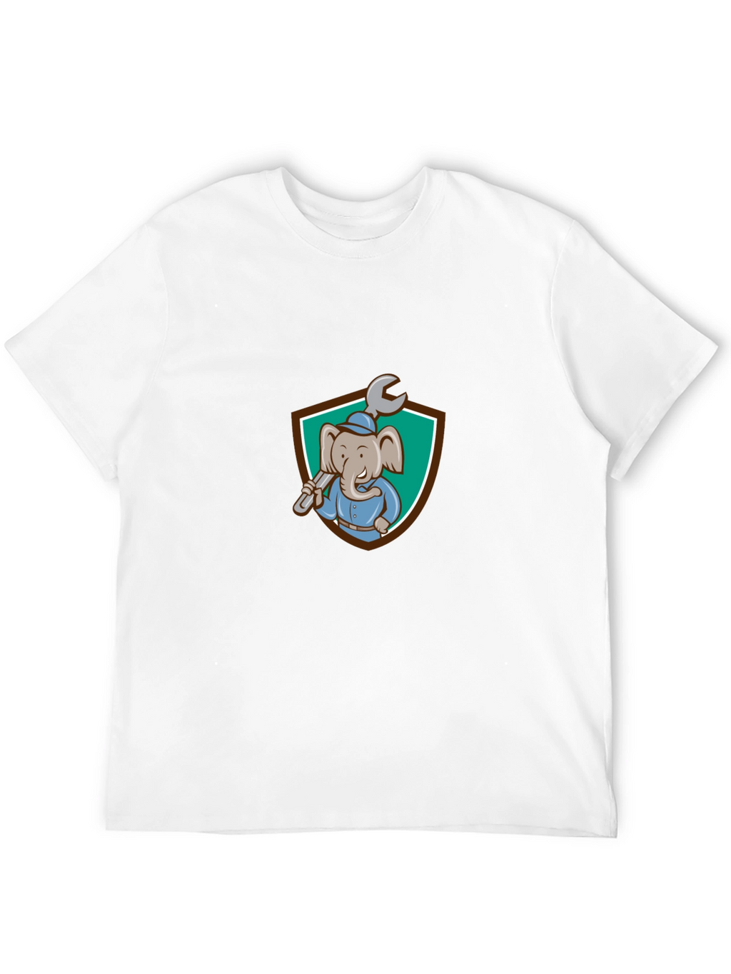 Elephant Mechanic T-Shirt - Cartoon Graphic Tee