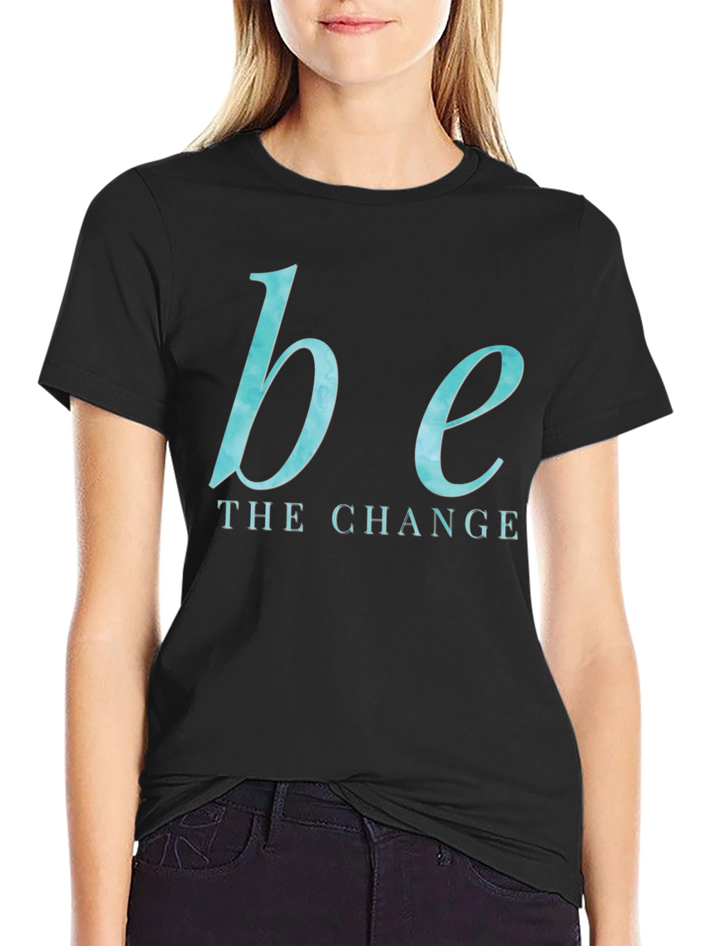 Be the Change Graphic Tee - Black Cotton Blend
