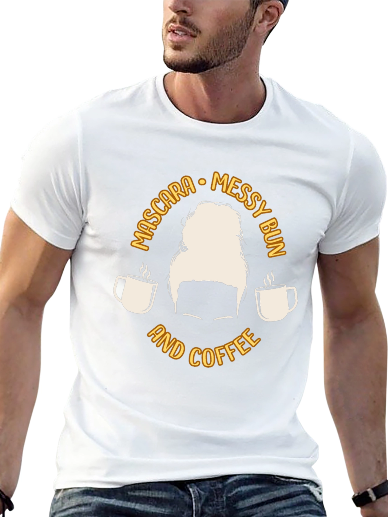 Messy Bun Coffee T-Shirt - Casual Graphic Tee