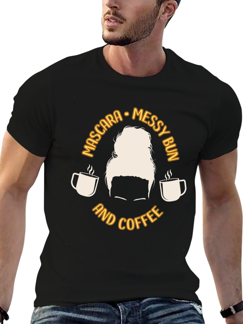 Messy Bun Coffee T-Shirt - Casual Graphic Tee