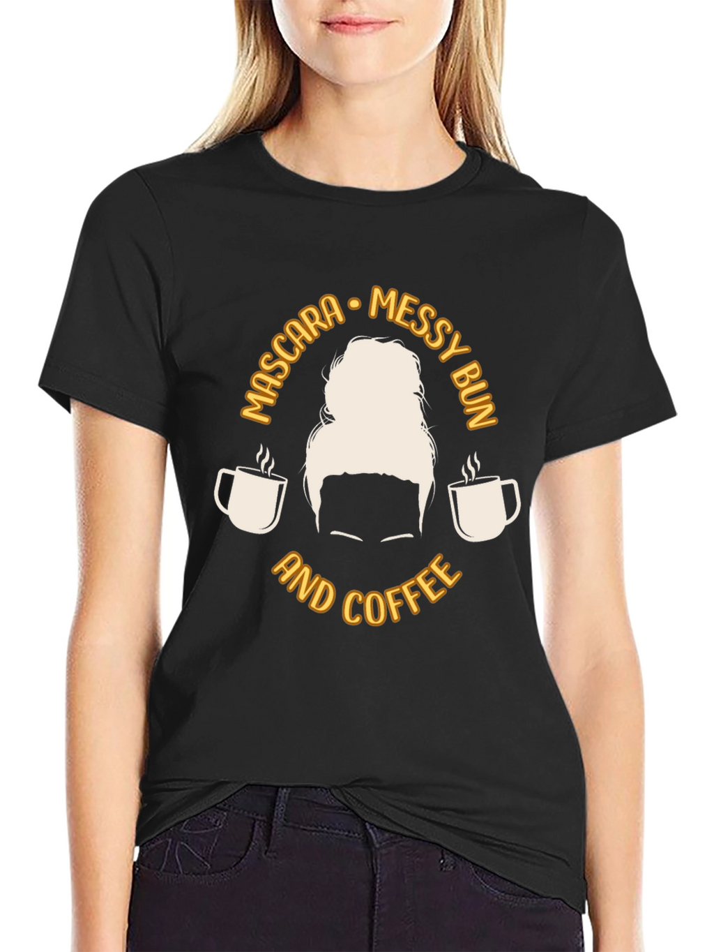 Messy Bun Coffee T-Shirt - Casual Graphic Tee