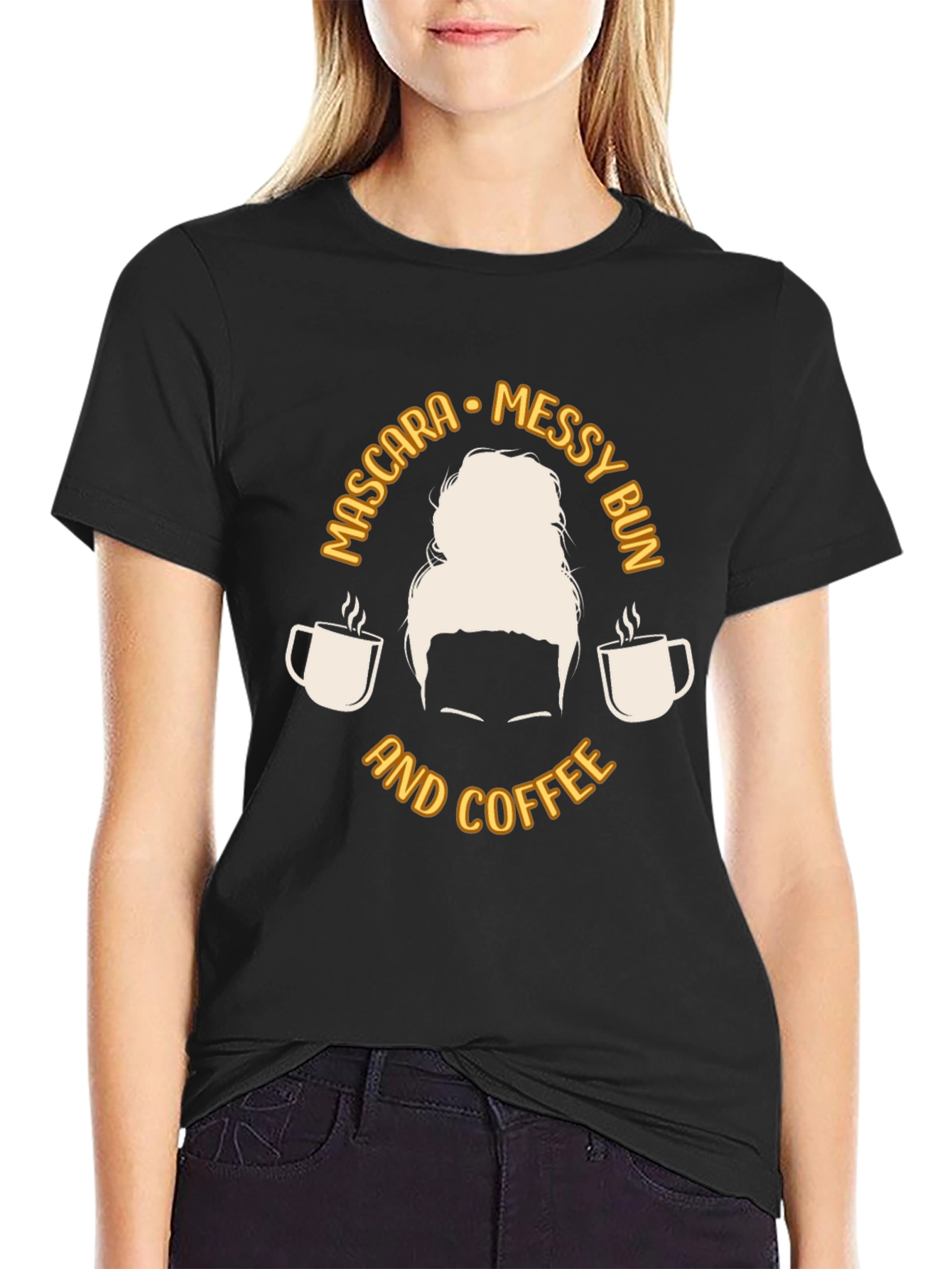 Messy Bun Coffee T-Shirt - Casual Graphic Tee