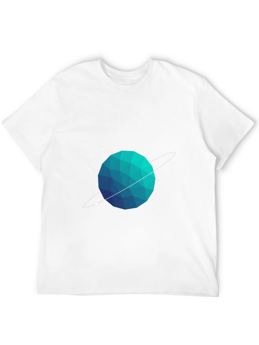 Geometric Planet Graphic Tee - Black Cotton Blend
